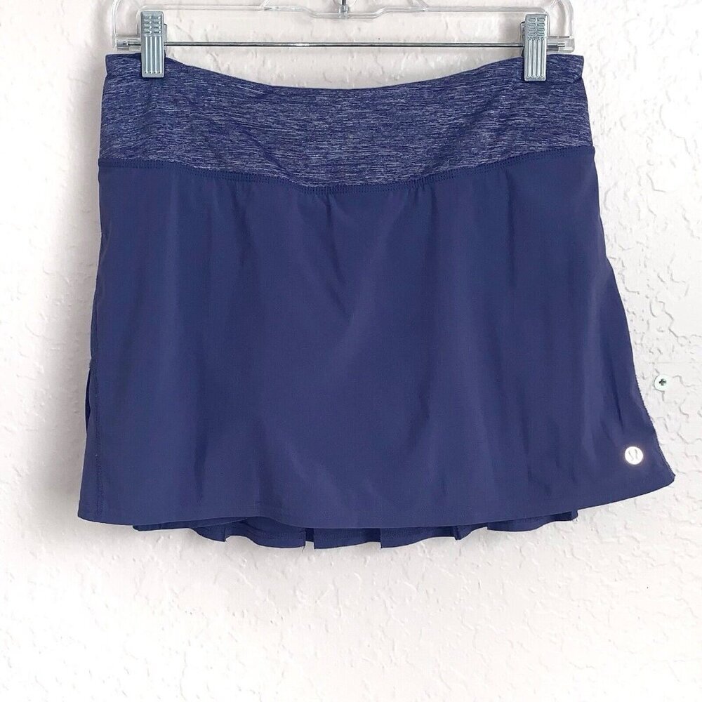 Lululemon Back Pleated Skort Womens 6 Purple Back Zip Pocket Running Pickleball